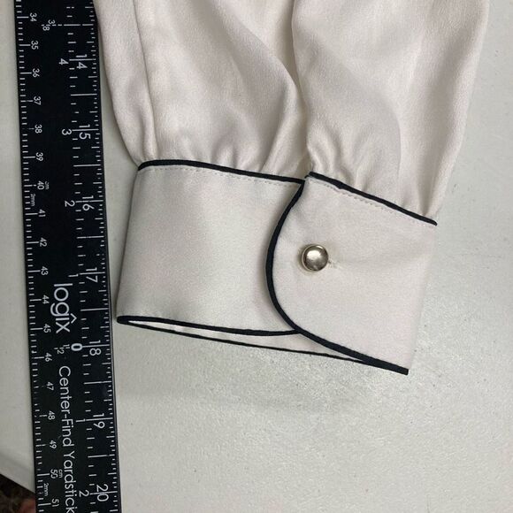 ANN TAYLOR Women’s White Long Sleeve Top Size Large - Picture 9 of 12